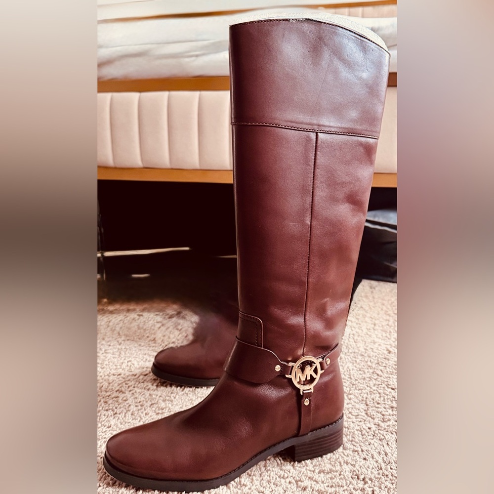 Michael Kors Women's Tall Brown Leather Boots